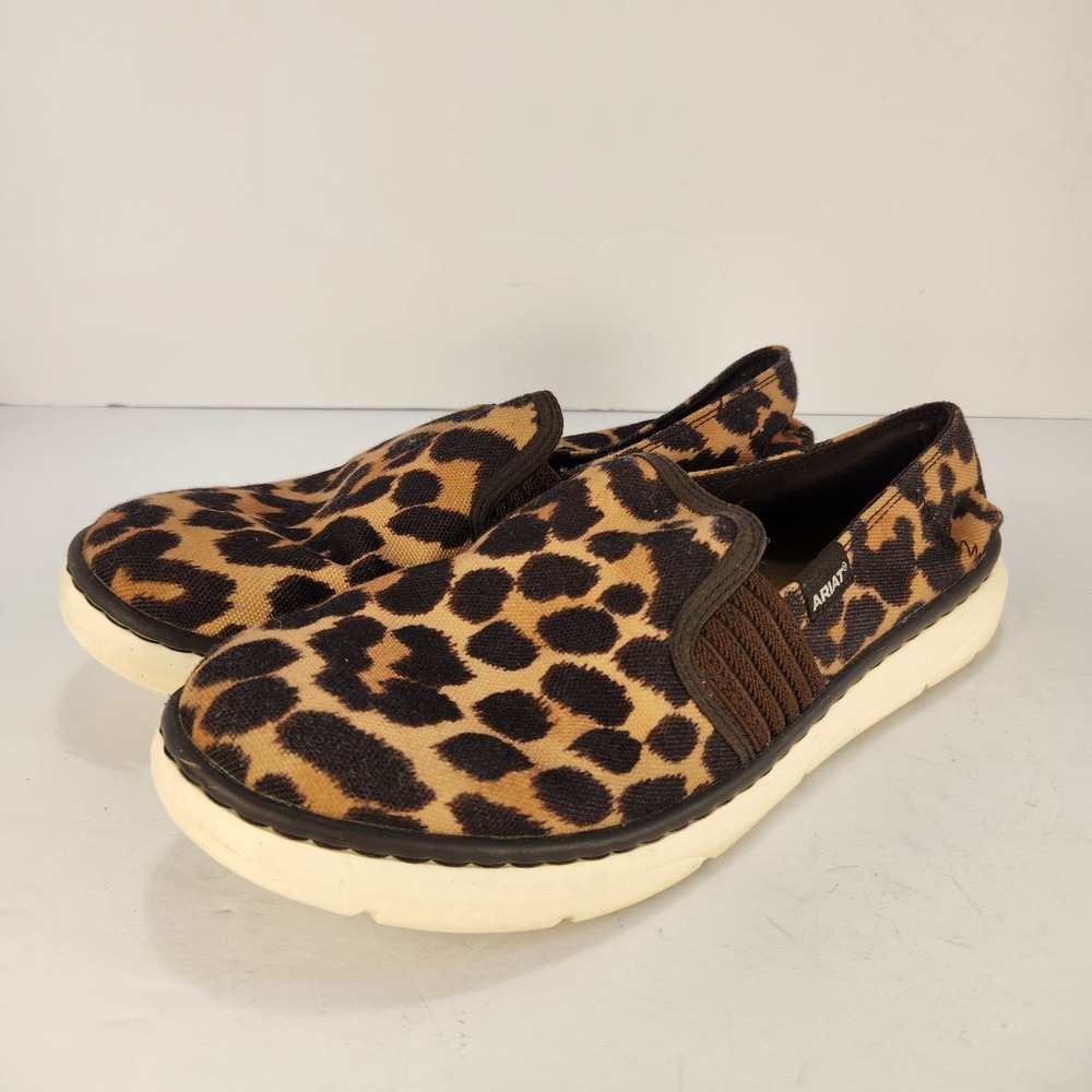 Ariat Women's Comfy Animal Print‎ Slip-On Brown/Beige Shoes Size 9.5B